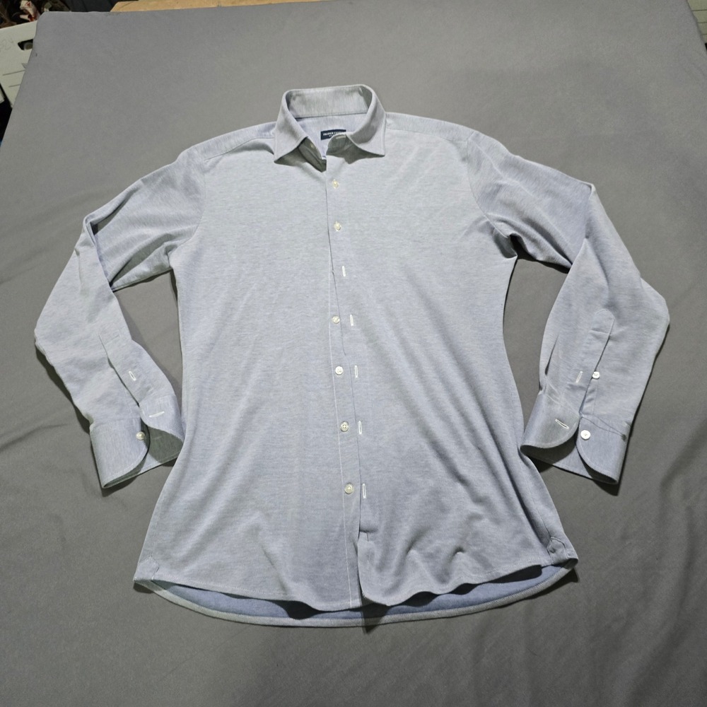 Proper Cloth Dress Shirt Mens 15.5 Blue Japanese Performance Knit Pique PCK07